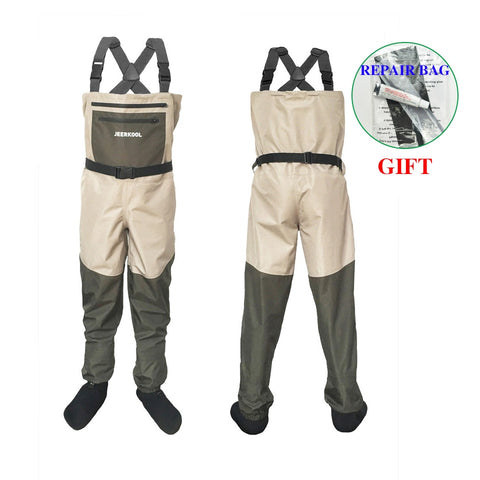 JEERKOOL Fishing Waders Clothing Portable Chest Overalls Waterproof Clothes Wading Pants Stocking Foot Good JEERKOOL For Fish Shoes
