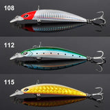 NOEBY-Artificial Bait for Sea Fishing, Jerkbait Minnow Fishing Lure, Sinking Wobblers, Sliding Weight System, 110mm, 19G, 3Pcs