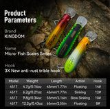 Kingdom Fishing Lure Micro Minnow 4.7g 6.2g 9.8g 12.2g Micro Sinking Floating Artificial Baits 45mm 55mm 65mm Long Casting