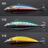 NOEBY-Artificial Bait for Sea Fishing, Jerkbait Minnow Fishing Lure, Sinking Wobblers, Sliding Weight System, 110mm, 19G, 3Pcs