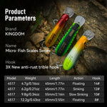 Kingdom Fishing Lure Micro Minnow 4.7g 6.2g 9.8g 12.2g Micro Sinking Floating Artificial Baits 45mm 55mm 65mm Long Casting