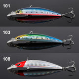 NOEBY-Artificial Bait for Sea Fishing, Jerkbait Minnow Fishing Lure, Sinking Wobblers, Sliding Weight System, 110mm, 19G, 3Pcs