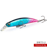 TSURINOYA 70S Sinking Minnow Fishing Lure - DW75 70mm 8.9g 0.6~1.0m