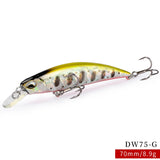 TSURINOYA 70S Sinking Minnow Fishing Lure - DW75 70mm 8.9g 0.6~1.0m