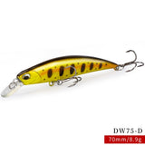 TSURINOYA 70S Sinking Minnow Fishing Lure - DW75 70mm 8.9g 0.6~1.0m