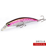 TSURINOYA 70S Sinking Minnow Fishing Lure - DW75 70mm 8.9g 0.6~1.0m