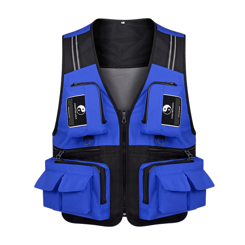 Fonoun Fishing Vest Detachable Multiple Pockets Breathable Grid Mesh  Comfortable Wear-Resisting FF6648