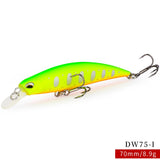 TSURINOYA 70S Sinking Minnow Fishing Lure - DW75 70mm 8.9g 0.6~1.0m