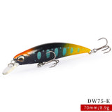 TSURINOYA 70S Sinking Minnow Fishing Lure - DW75 70mm 8.9g 0.6~1.0m