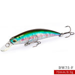 TSURINOYA 70S Sinking Minnow Fishing Lure - DW75 70mm 8.9g 0.6~1.0m