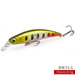 TSURINOYA 70S Sinking Minnow Fishing Lure - DW75 70mm 8.9g 0.6~1.0m