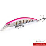 TSURINOYA 70S Sinking Minnow Fishing Lure - DW75 70mm 8.9g 0.6~1.0m