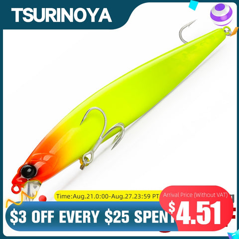 TSURINOYA 120F Floating Minnow 120mm 19g Long Casting Sea Fishing Lure STINGER Tungsten Steel Center Of Gravity Hard Baits