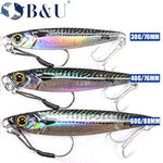 B&amp;U Sea fishing Slow Jig Metal Jigging Spoon 3D Print Laser Artificial Bait Boat Fishing Jig Lures Super Hard Fish Fishing Lures