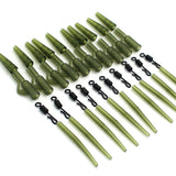 40PCS Fishing Accessories Lead Clip Quick Change Swivel Tail Rubber Anti Tangle Sleeves