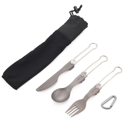 Titanium Fork Spoon Pure Titanium Folding