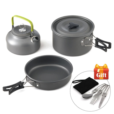 Ultralight Camping Pot, Frypan, Kettle, Cookware Utensils, Outdoor Tableware Set