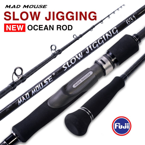 MADMOUSE Japan Full Fuji Parts Slow Jigging Rod 6"3 Jig Weight 80-350G 15kgs Spinning/casting Boat Rod Slatwater Fishing Rod