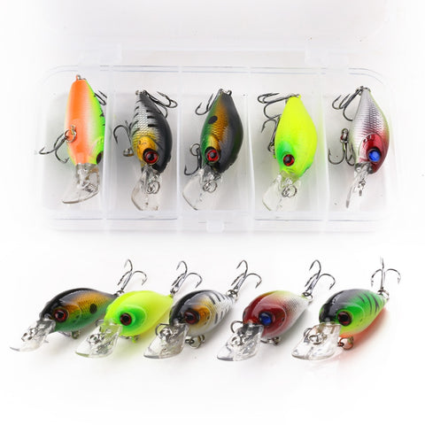 HENGJIA 5pcs/lot Fishing Lures Kit Plastic Crank Bait 4.2g/5cm Wobblers Crankbait