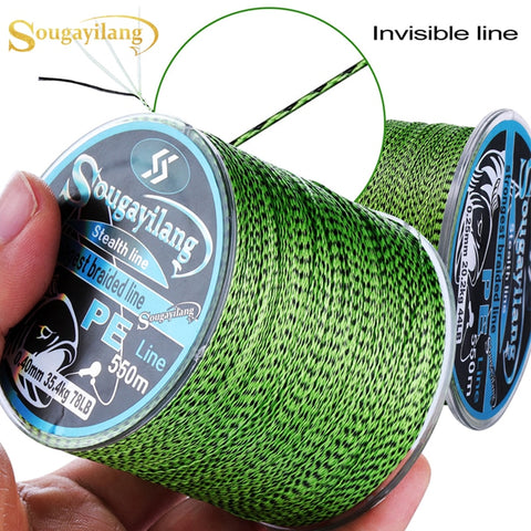 Sougayilang Top Quality 4 Strands Speckled  Braided Fish Line 150M 350 550M  20-78LB