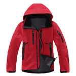 Outdoor Hooded Solid Color Waterproof Jacket Softshell Jacket Men Winter And Autumn Keep Warm Fleece Windproo Jacket