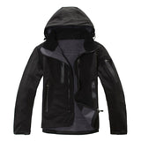 Outdoor Hooded Solid Color Waterproof Jacket Softshell Jacket Men Winter And Autumn Keep Warm Fleece Windproo Jacket