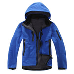 Outdoor Hooded Solid Color Waterproof Jacket Softshell Jacket Men Winter And Autumn Keep Warm Fleece Windproo Jacket