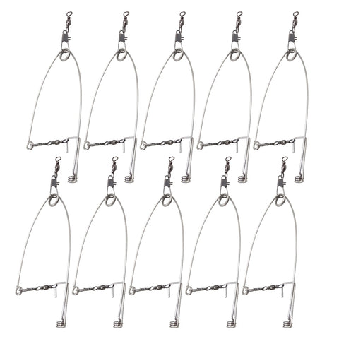 10pcs Stainless Steel Fishhook Automatic Device Trap Fishing Hook