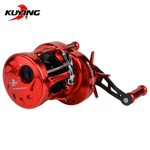 KUYING MAGICIAN 6.2:1 12+1 Metal Bait Casting Drum 286.5g Fishing Reel Vessel Wheel Saltwater Coil Centrifugal 8KG