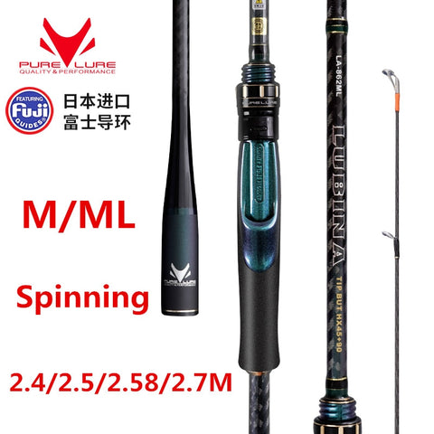 2020 New Fuji M ML Power Lure Rods 2.4m2.58m2.7m high Carbon Ultralight Spinning Lure Fishing Rod