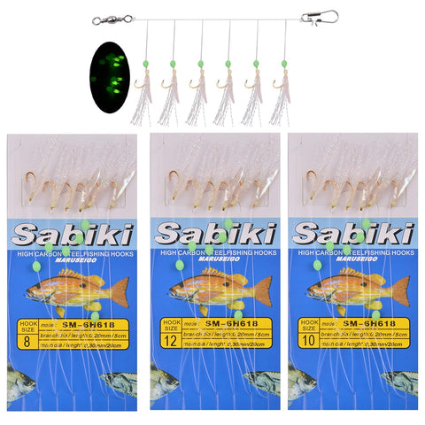 30Bags/15Bags Sabiki Rig Fishing lure With Real Fish Skin