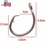 Easy Catch 50pcs 39960 Stainless Steel White Offset Tuna Circle Bait Fishing Hook Size 8/0 9/0 10/0 11/0 12/0 13/0 14/0 15/0