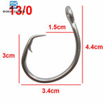 Easy Catch 50pcs 39960 Stainless Steel White Offset Tuna Circle Bait Fishing Hook Size 8/0 9/0 10/0 11/0 12/0 13/0 14/0 15/0