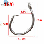 Easy Catch 50pcs 39960 Stainless Steel White Offset Tuna Circle Bait Fishing Hook Size 8/0 9/0 10/0 11/0 12/0 13/0 14/0 15/0