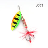 W.P.E Brand Spinner Lure 1pcs 6.5g/10g/13.5g 22 color with Treble Hook