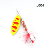 W.P.E Brand Spinner Lure 1pcs 6.5g/10g/13.5g 22 color with Treble Hook