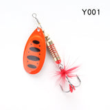 W.P.E Brand Spinner Lure 1pcs 6.5g/10g/13.5g 22 color with Treble Hook