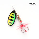 W.P.E Brand Spinner Lure 1pcs 6.5g/10g/13.5g 22 color with Treble Hook