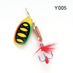 W.P.E Brand Spinner Lure 1pcs 6.5g/10g/13.5g 22 color with Treble Hook