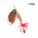 W.P.E Brand Spinner Lure 1pcs 6.5g/10g/13.5g 22 color with Treble Hook