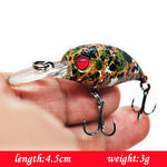 1PCS 4.5cm 3g Crankbait Fishing Lure Quality Minnow Lure 3D Eyes Plastic Hard Bait