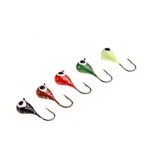 5PCS/Lot Winter Ice Fishing Lure 19mm 2.1g Exposed Mini head Hook Jigs Bait Fishing Hooks