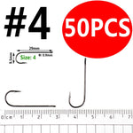 Bimoo 50PCS Aberdeen Long Shank Fish Hook  Size 10 4 2 2/0 3/0