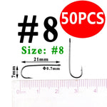 Bimoo 50PCS Aberdeen Long Shank Fish Hook  Size 10 4 2 2/0 3/0